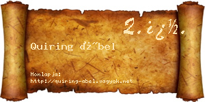 Quiring Ábel névjegykártya